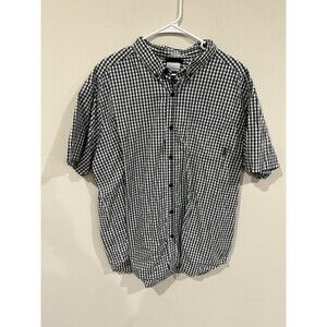 Columbia polo Mens XXL Plaid Black Button Down Regular Fit Hiking Outdoor Style